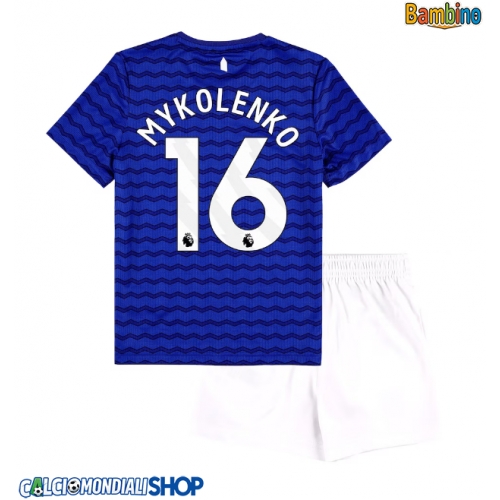 Maglie da calcio Everton Vitaliy Mykolenko #16 Prima Maglia Bambino 2025-26 Manica Corta + Pantaloni corti)